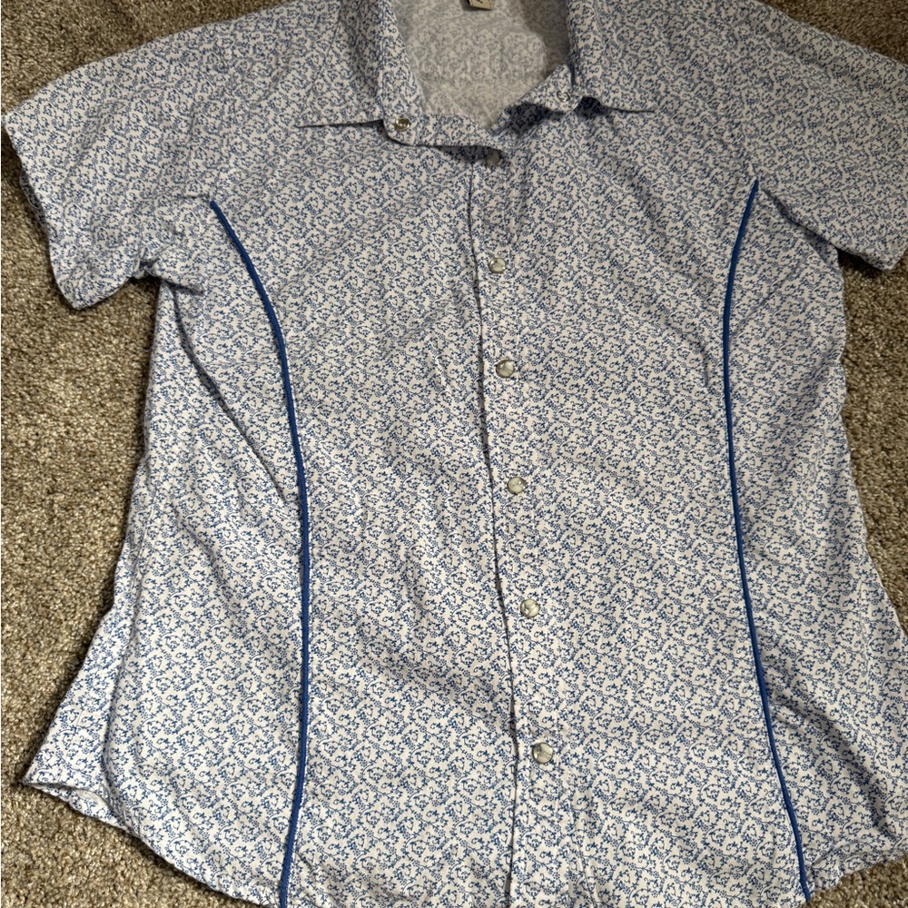 Walls Blue and White Floral Button-Down Shirt